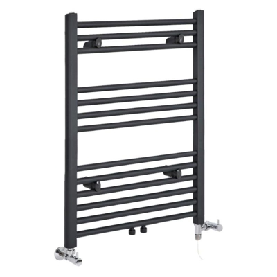 Hudson Reed Neva Scaldasalviette Misto Moderno - Termoarredo Bagno di Design Antracite - Design Elettrico & Idraulico - 484W - 803 x 600mm