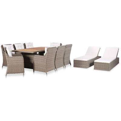Set da Pranzo da Giardino 11 pz in Polyrattan - Marrone - Youthup