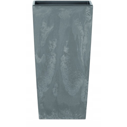 Vaso di fiori Urbi in plastica effetto quadrato alto 26,6 L CON vasca color grigio chiaro 50 (altezza) x 26,5 (larghezza) x 26,5 (profondità) cm en oferta