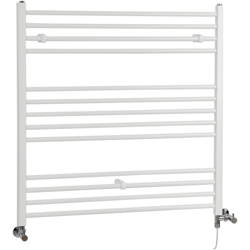 Hudson Reed Ive Scaldasalviette Misto Piatto Moderno - Termoarredo Bagno a Scaletta Bianco - Design Elettrico & Idraulico - 829W - 1000 x 1000mm en oferta