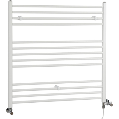 Hudson Reed Ive Scaldasalviette Misto Piatto Moderno - Termoarredo Bagno a Scaletta Bianco - Design Elettrico & Idraulico - 829W - 1000 x 1000mm