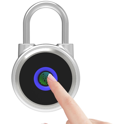 Asupermall - Lucchetto per impronte digitali IP65 impermeabile 20 gruppi di impronte digitali ricaricabili per armadietti Borse per biciclette