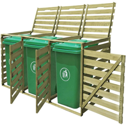 Copribidone per Spazzatura Triplo 240 L in Legno Impregnato - Youthup en oferta