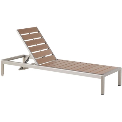 Lettino da giardino in alluminio e legno sintetico marrone NARDO