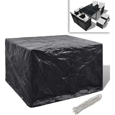 vidaXL Telo di copertura per mobili in polirattan con 8 occhielli 113 x 113cm - Nero