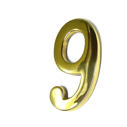 Numeri 9 fissazione invisibile in ottone lucido da 10 cm en oferta