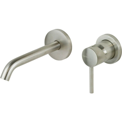 Gattoni Rubinetteria - Miscelatore per lavabo a parete acciaio spazzolato Gattoni Easy 2337/23NS | Acciaio Spazzolato en oferta