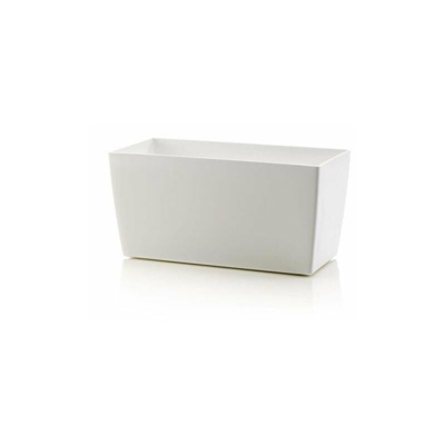 Vaso rettangolare Coimbra Colour da esterno e giardino per fiori e piante. -30 x 15 x H 14 cm / Bianco