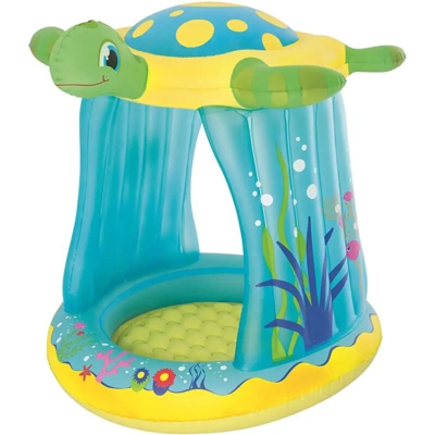 Piscina Baby Tartaruga con Copertura e Fondo Gonfiabile 52219 - Bestway