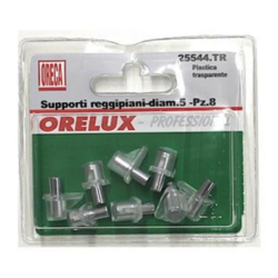 Oreca - 8 Supporti Reggipiano In Plastica Trasparente Con Perno In Metallo precio