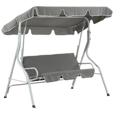 Dondolo Da Giardino ''swing'' - 3 Posti - Grigio Chiaro