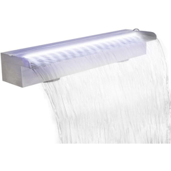 Cascata per Laghetto Rettangolare con LED in Acciaio Inox 60 cm - Youthup en oferta