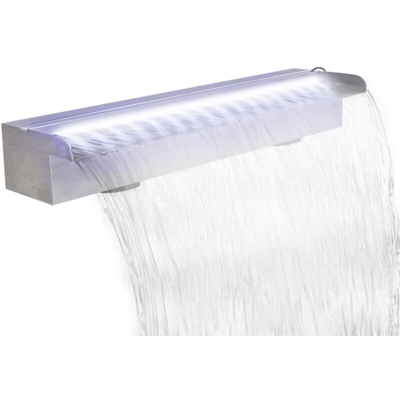Cascata per Laghetto Rettangolare con LED in Acciaio Inox 60 cm - Youthup