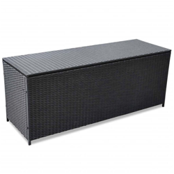 Baule da Giardino Nero 150x50x60 cm in Polyrattan características