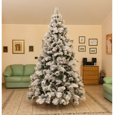 Albero di Natale Innevato Lusso 240 cm Abete Artificiale con Neve 50093