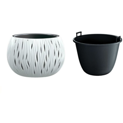 Ciotola di plastica sabbiosa con serbatoio in bianco, 30 (H) (L) x 47,8 (P) cm, circa: 47 cm - Prosperplast precio