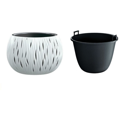 Ciotola di plastica sabbiosa con serbatoio in bianco, 30 (H) (L) x 47,8 (P) cm, circa: 47 cm - Prosperplast