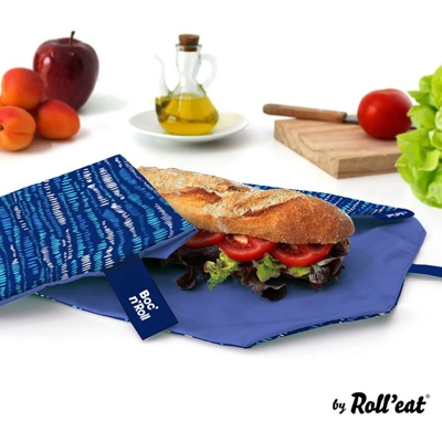 Jobgar - Boc'n'roll porta sandwich riutilizzabile essential blue marine 11x15cm