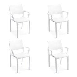Set 4 Sedie Tramontana Bianche Impilabili Polipropilene Per Esterno E Interno precio
