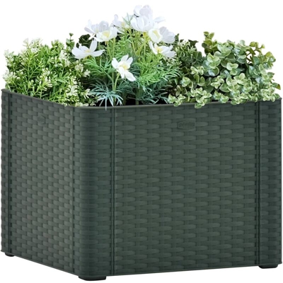 Letto Rialzato Giardino Sistema Irrigazione Verde 43x43x33 cm - Verde - Youthup