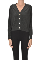 Cropped cashmere cardigan en oferta