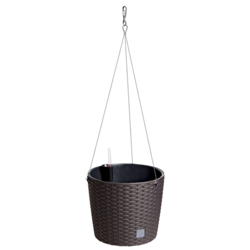 Vaso rotondo con gancio 8,9 litri Rato W in ocra scuro con vaso per piantare 25,6 x 25,6 x 21,9 cm características