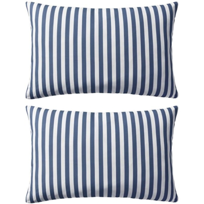 vidaXL Cuscini da Esterno 2 pz Stampa a Righe 60x40 cm Blu - Blu