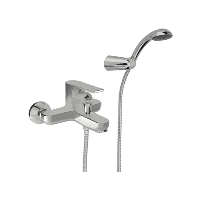 Miscelatore monocomando per vasca esterno con doccia a parete flessibile cm 150 serie slim gs