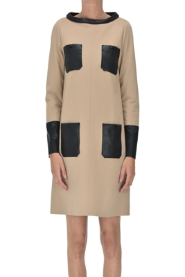 Eco-leather details dress