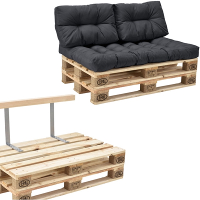 [en.casa] - Divano palette euro - mobili DIY - Divano per dentro con cuscini per le palette ideale per salotto - giardino d´inverno (1 x cuscino per