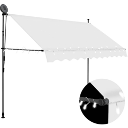 Tenda da Sole Retrattile Manuale con LED 250 cm Crema - crema - Vidaxl en oferta