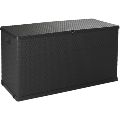 Toomax - Baule Multibox da esterni, plastica imitazione rattan, Art. 162, 420L capacità, Dim cm 120x56x63h, colore Antracite