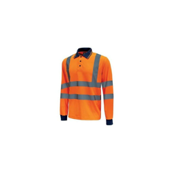 Polo maniche lunghe con strisce riflettenti HAZE ORANGE FLUO (S) - U Power en oferta