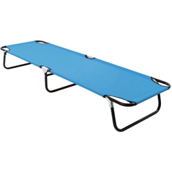 Lettino Prendisole Pieghevole in Acciaio Blu Turchese - Blu - Vidaxl precio