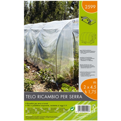 Verdemax - Telo ricambio per serra (200 x 450 x h 175 cm)
