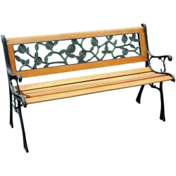 Panchina Da Giardino In Legno E Ferro 124X74X49 características