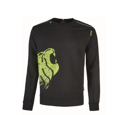 DIKE LION FELPA INVERNALE UOMO DA LAVORO FELPATA MAGLIA GIROCOLLO COTONE-L-Nero L Nero - Upower