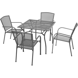vidaXL Set da Pranzo da Giardino 5 pz in Acciaio Antracite - Antracite precio