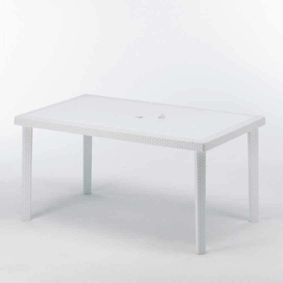Tavolo Poly rattan rettangolare 150x90 Boheme | Bianco - Grand Soleil