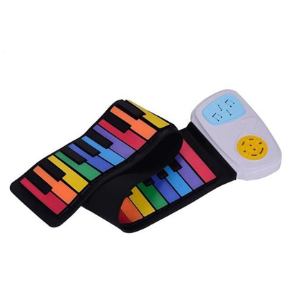 49 Tasti Arcobaleno Roll Up Piano Tastiera Elettronica Silicone Colorato Altoparlante Integrato Giocattolo Educativo Musicale