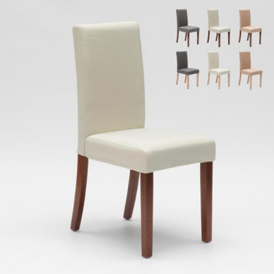 Sedia imbottita con fodera stile herniksdal in legno ristorante Comfort Luxury | Bianco