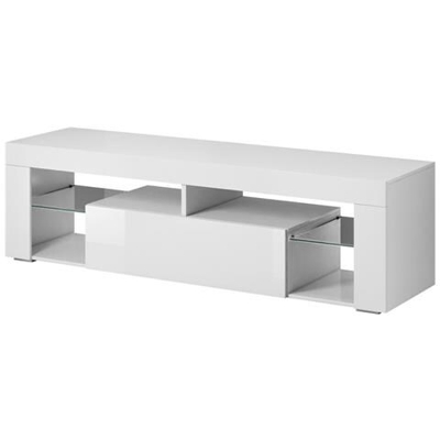 Porta Tv Moderno Brodia 2 Bianco Luminoso / grigio 140cm