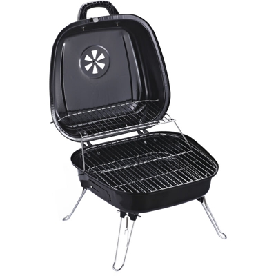 Mini Barbecue da Viaggio con Coperchio e Gambe Pieghevoli - Outsunny
