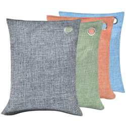 4 Pack * 200g Sacchetto di carbone di bambu per la casa Carbone attivo Assorbitore di odori piu fresco Rimuovi muffa TVOC Umidita Purifica aria per en oferta