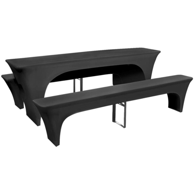 Copertura per Tavolo da Birreria/Panchine Elasticizzata Tre Pezzi Antracite - Grigio - Youthup