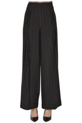 Pinstriped wide leg trousers en oferta