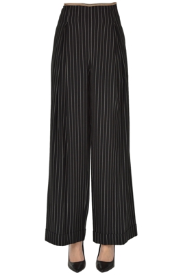 Pinstriped wide leg trousers