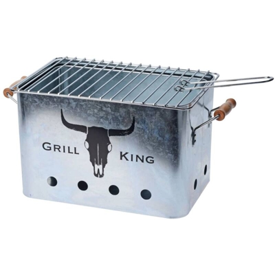 ProGarden Griglia Barbecue Zinco con Impugnature in Legno - Argento