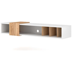 Mobile Tv Sospeso Camille Originale, 150 Cm, Rovere Bastardo Bianco / dorato características