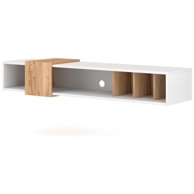 Mobile Tv Sospeso Camille Originale, 150 Cm, Rovere Bastardo Bianco / dorato